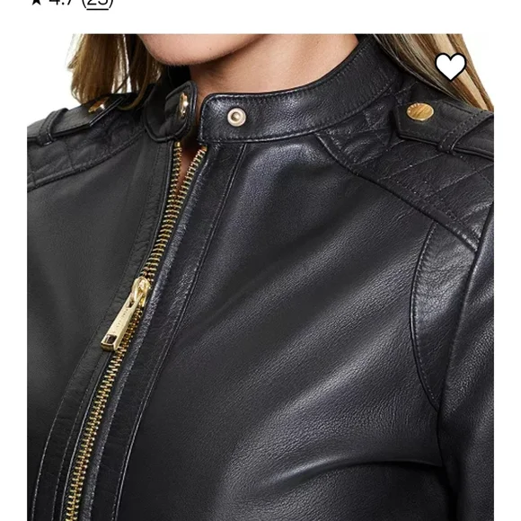 GUESS size S Women's Black Leather Jacket